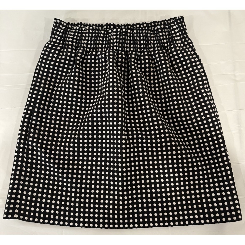 J.Crew A-Line Skirt Black White Polka Dot Mini Lined Women's 00 XXS
